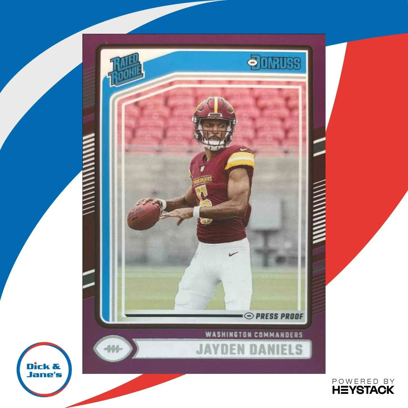 2024 Panini Donruss Jayden Daniels Press Proof Purple #389 Washington Commanders