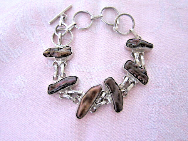 Botryoidal Hematite ? Sterling Silver Link Bracel… - image 4