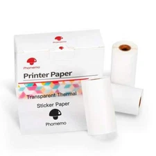 Phomemo Transparent Sticker Thermal Paper 50mm*3.5m Clear Self-Adhesive Label