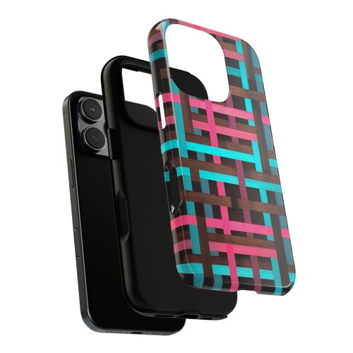 Pink Cyan Birch Grid Phone Case for iPhone, Samsung Galaxy, Pixel - 第 15/240 張圖片