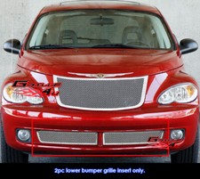 Fits 2006-2010 Chrysler Pt Cruiser Bumper Stainless Chrome Mesh Grille Insert