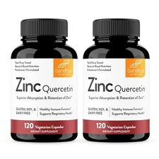 Zinc Quercetin Vegetarian 120 Capsules (Pack of 2), Antioxidant Immune Support