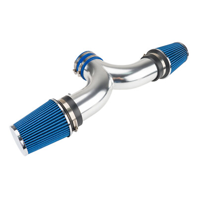 Blue Dual For 2002-2007 Dodge Ram 1500 3.7L 4.7L V8 Twin Air Intake System Kit