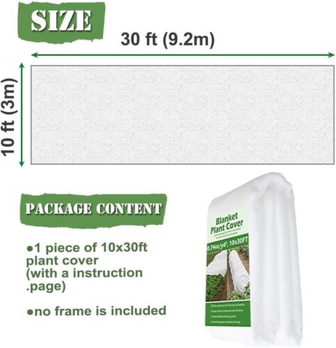 Cobertores Para Plantas 10 Ft x 30 Ft, 0.9 Oz Proteccion Contra Heladas, NEW US. - Picture 4 of 8