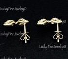 0.50 ct 14k Solid Yellow Gold Natural Diamond Earring Stud Butterfly stud  — photo 3