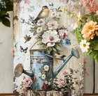 Victorian Wall Decor French Country Vintage Garden Spring Metal Tin Sign 8x12