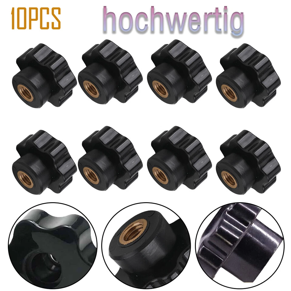 10x Sterngriff Mutter M10/M6/M8 Sterngriffmutter Mutter Flügelmutter Sterngriff - Bild 3 von 4