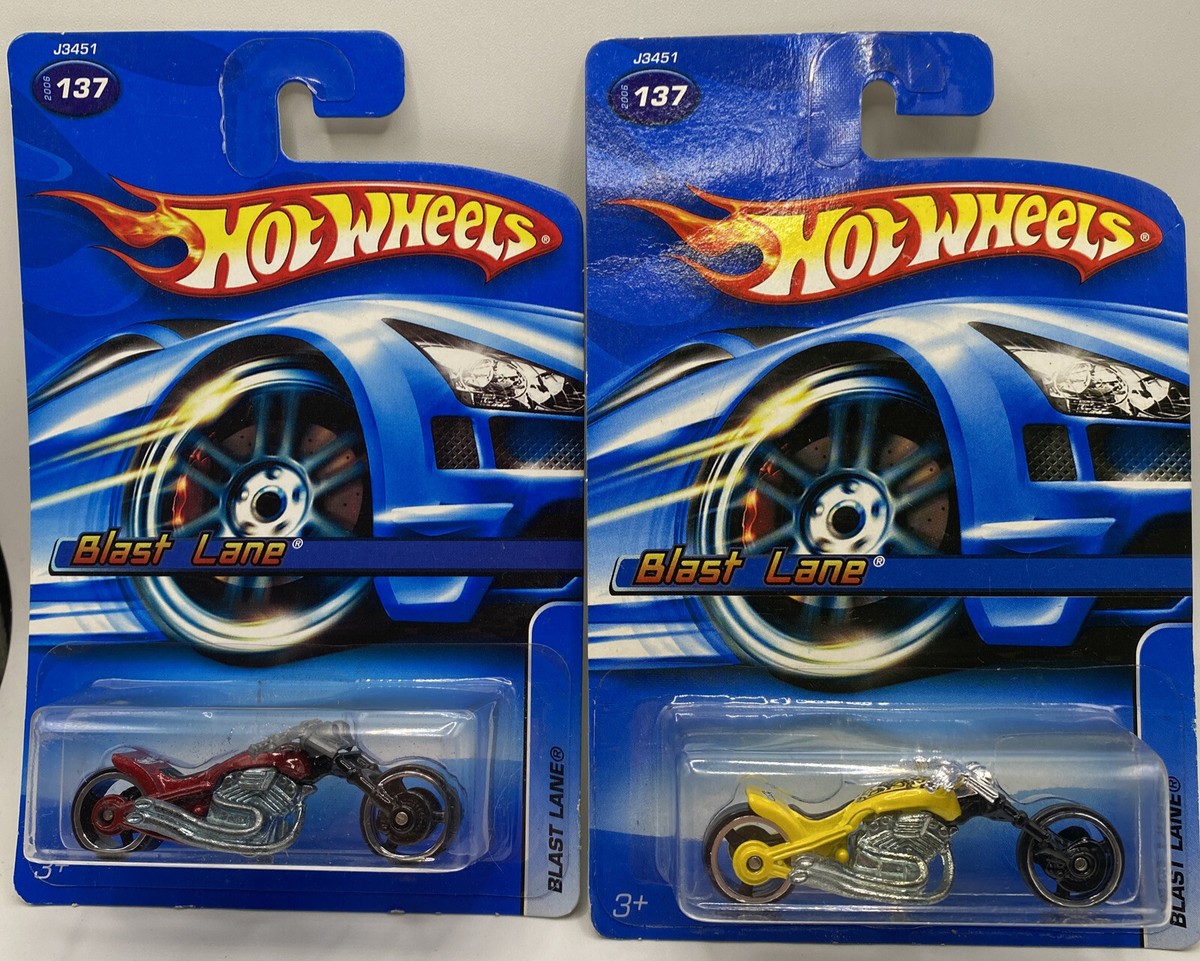 Hot Wheels Blast Lane Yellow & Red Motorcycles #137 Mattel NOS | eBay