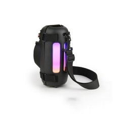 For JBL Pulse5 Audio PU Leather Case Outdoor Drop Protection Shoulder Bag Black