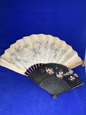 Vintage Hand Painted FAN Large with bonus fan 4004