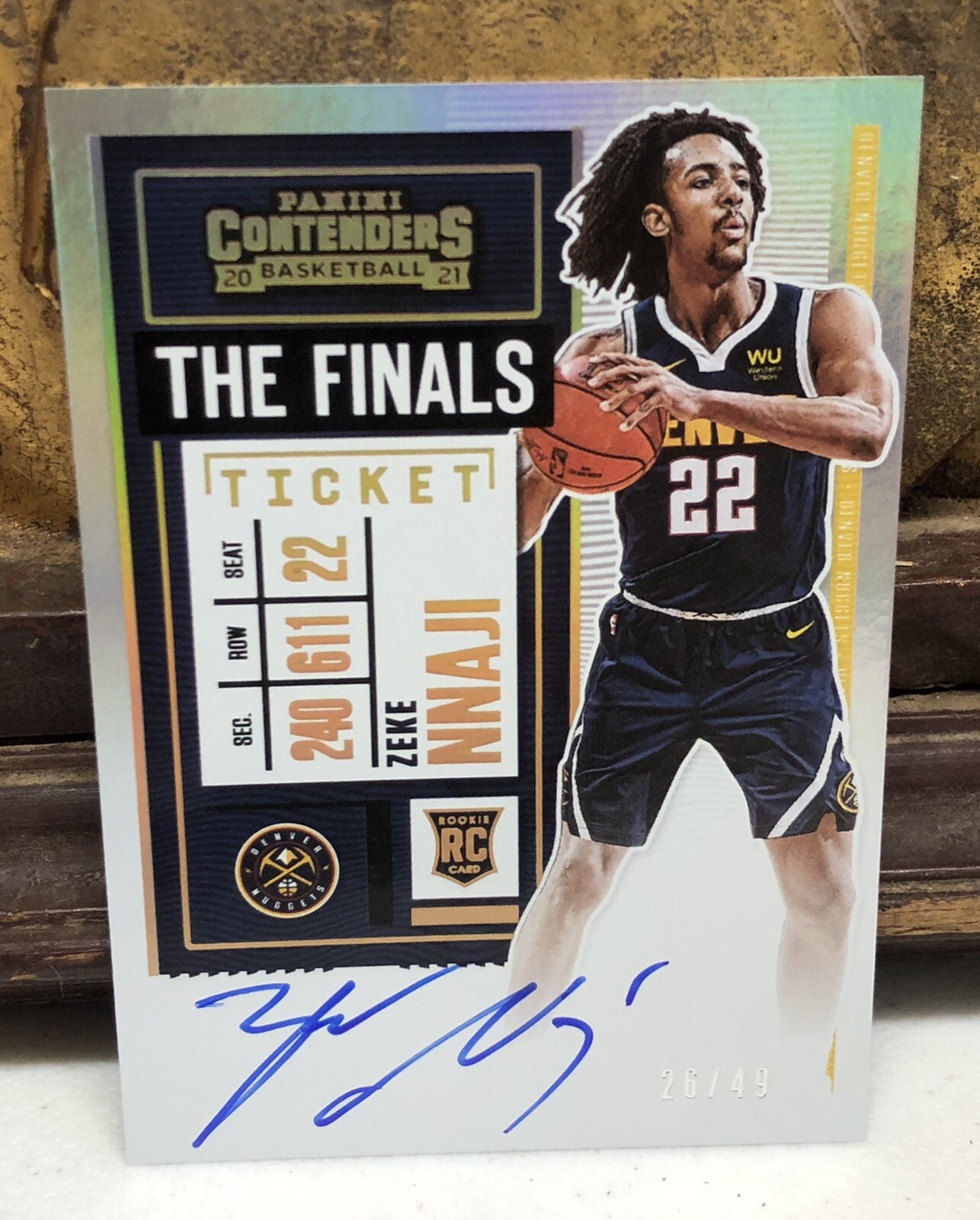 2020-21 Panini Contenders Rookie The Finals Auto ZEKE NNAJI Denver Nuggets /49