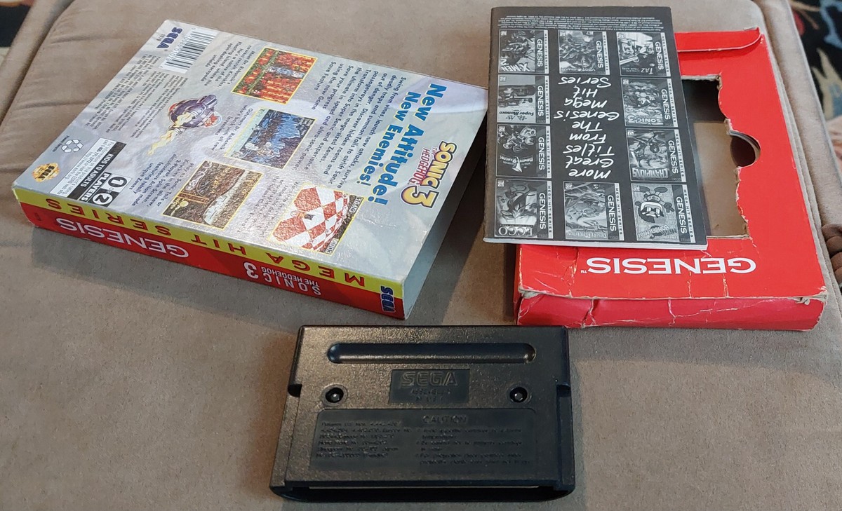 SEGA GENESIS Sonic The Hedgehog 3 Game COMPLETE In Cardboard Box