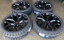 22 Dodge Ram 1500 2wd 4x4 6x139.7 22x9 Gloss Black Wheels 33x12.50r22 Mt Tires
