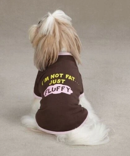 Casual Canine I'm Not Fat... Solo esponjoso, camisa para perro, mascota pequeña Foto 2 de 2