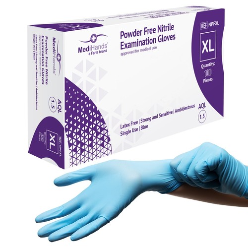 MediHands Medical Blue Disposable Nitrile Gloves Food Compliant Multi-Use - Picture 20 of 23