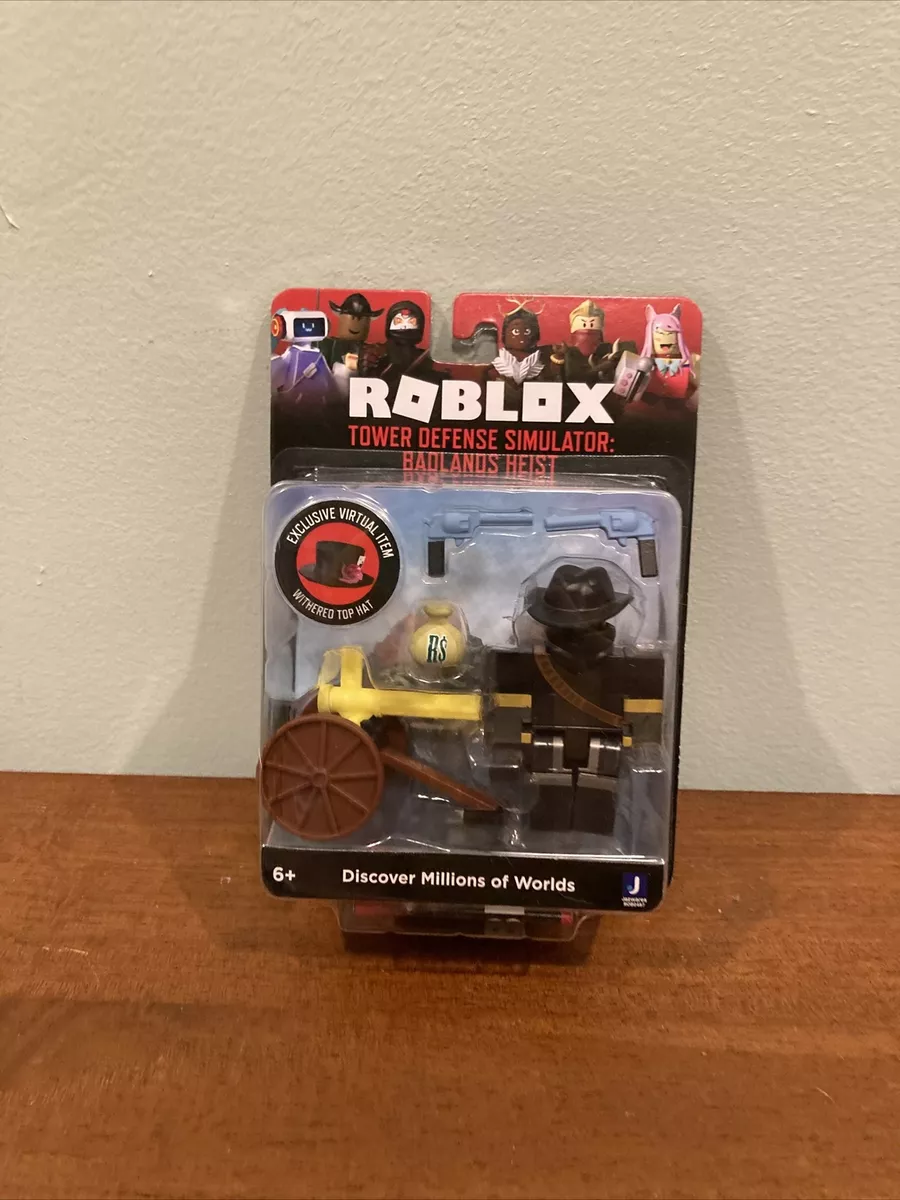 Roblox TOWER DEFENSE SIMULATOR: BADLANDS HEIST Figure w/ WITHERED TOP HAT  Code