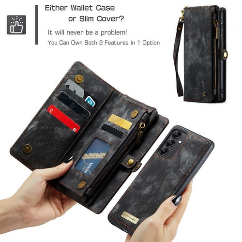 For Samsung A36 A54 A56 Removable Leather Wallet Zip Card Flip Cover Case - Picture 10 of 47