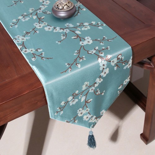 Chinese Table Runner Retro Plum Blossom Jacquard Tablecloth Party Home Decor - Picture 8 of 15