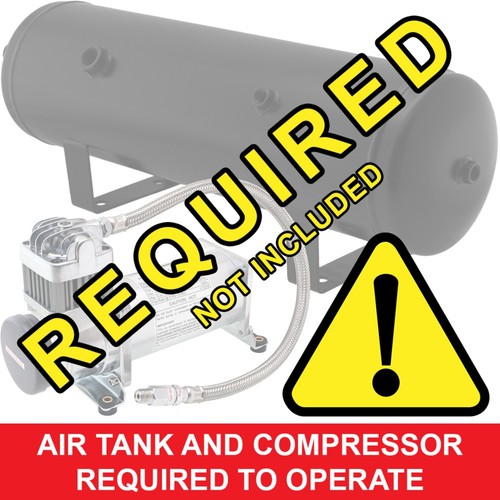 VIXEN HORNS TRAIN AIR HORN 8 TRUMPETS BLACK FOR TRUCK/CAR/SUV LOUD SOUND DB 12V - Foto 3 di 11