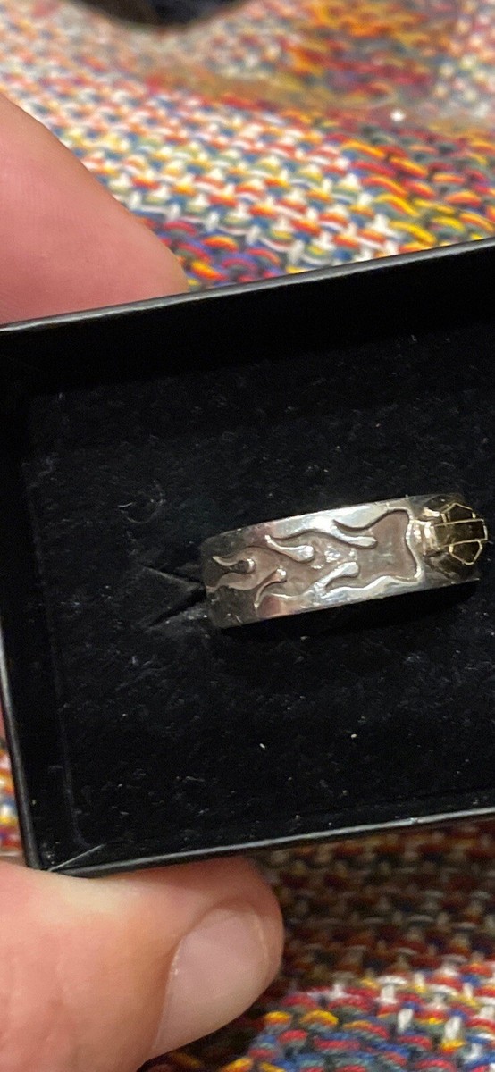 Mens/Ladies Harley Davidson Flame Ring 10k Gold Sterling Silver