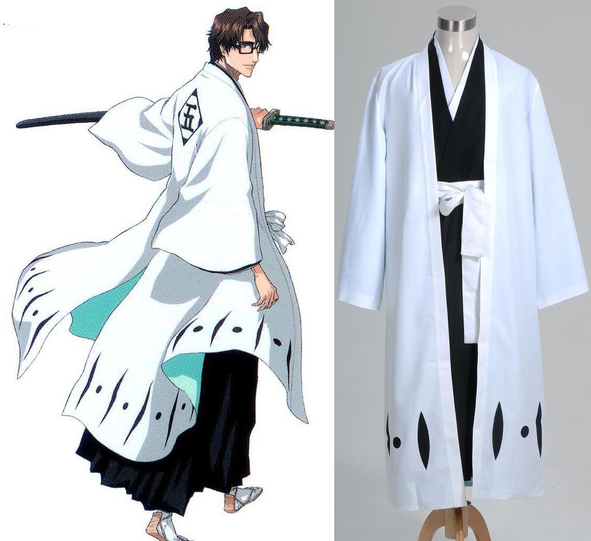 Bleach 5th Captain Aizen Sousuke Cosplay Costume Anime Halloween