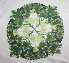 Vintage Hanky Handkerchief  Carol Stanley Green Leaves Design