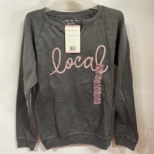 State Of Mine Women Relaxed Fit Statement Comfy Graphic Sweatshirt Charcoal S 
