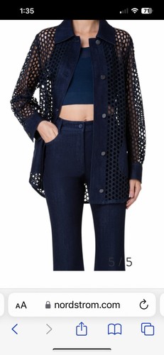 Akris Punto Mixed Media Dotted Mesh Guipure Jacket/Shirt Size 8 Retail $1390 - Picture 16 of 23