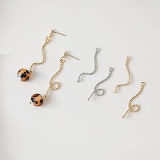 10pcs Gold/Silver Earring Wire Charm,Long Bar Chain Pendant,Earwire Connectors