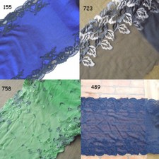4 Colors Tulle Lace with Embroidered Floral Violet, Navy, Taupe, Green zh32