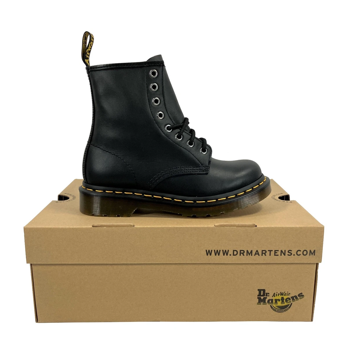 nauwelijks dronken exegese Dr. Doc Martens 1460 Pascal Boots Womens Size 5 Black Nappa Leather Combat  NEW | eBay