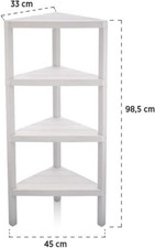 2, 3 ,4 Tier Corner Shelf Triangle Space-Saving Freestanding Bedroom Bookshelf