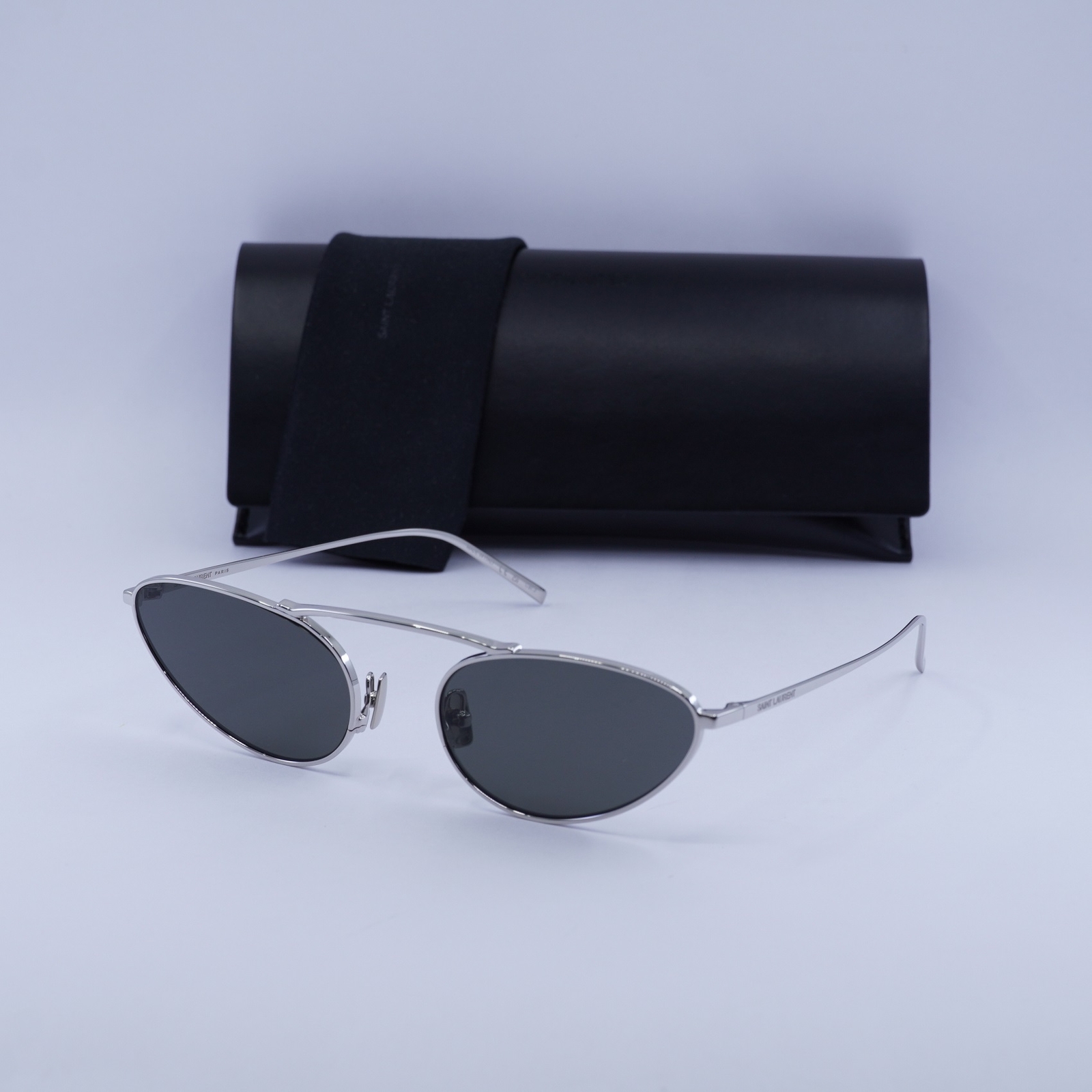 Occhiali da sole Saint Laurent SL538 002 argento grigio 58 20 140 nuovi autentici