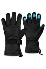 Citycomfort Men Ski Gloves Winter Warm Thermal Waterproof Mittens Wrist Strap