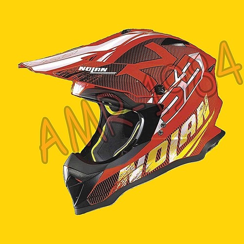 CASCO CROSS ENDURO NOLAN N53 WHOOP LED ORANGE COLORE 50 TAGLIA S | eBay
