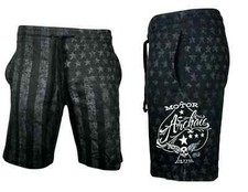 Men's Archaic by Affliction Nation Black USA Flag MMA Tattoo Motor Club Shorts