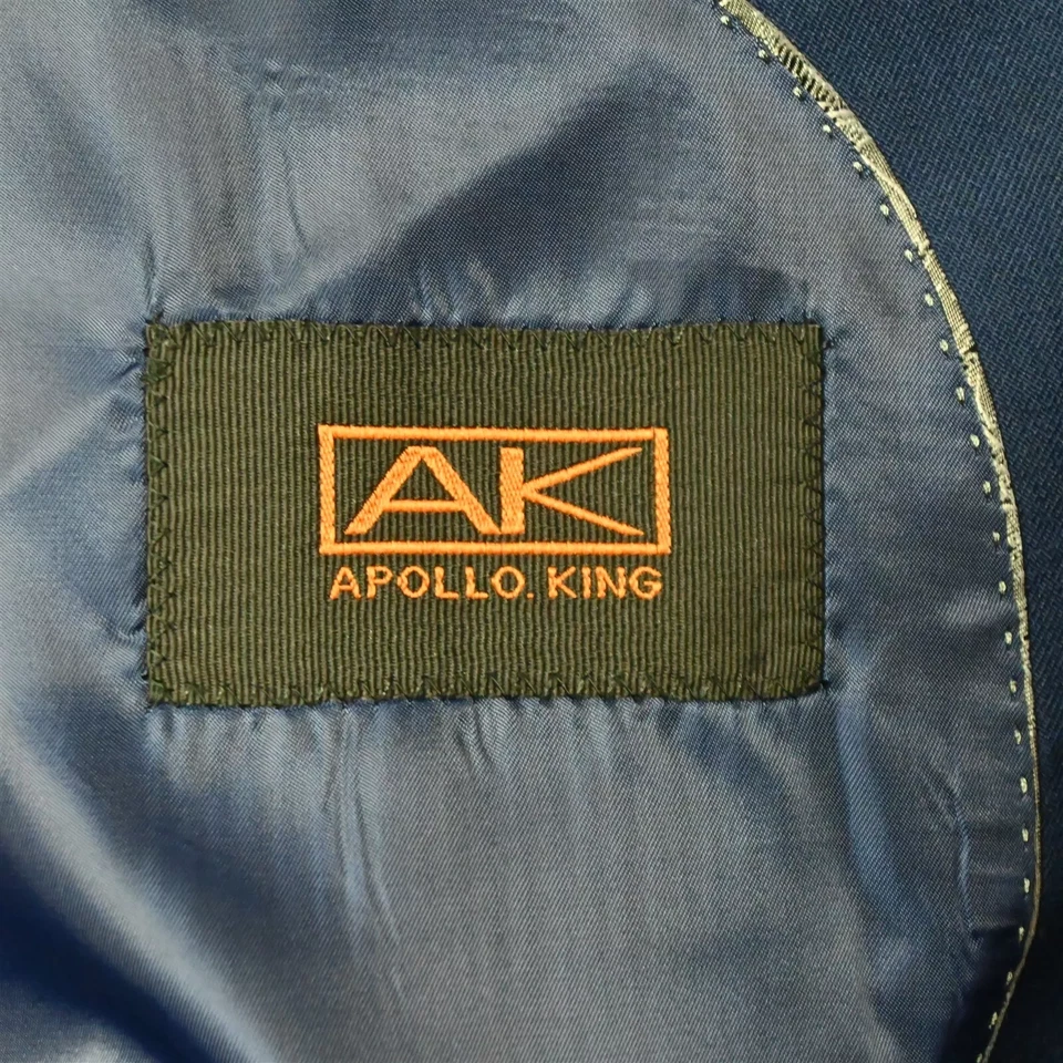 Traje de hombre Apollo King 46R 38x29 solapa pico azul Super 150s 3 piezas Foto 4 de 4