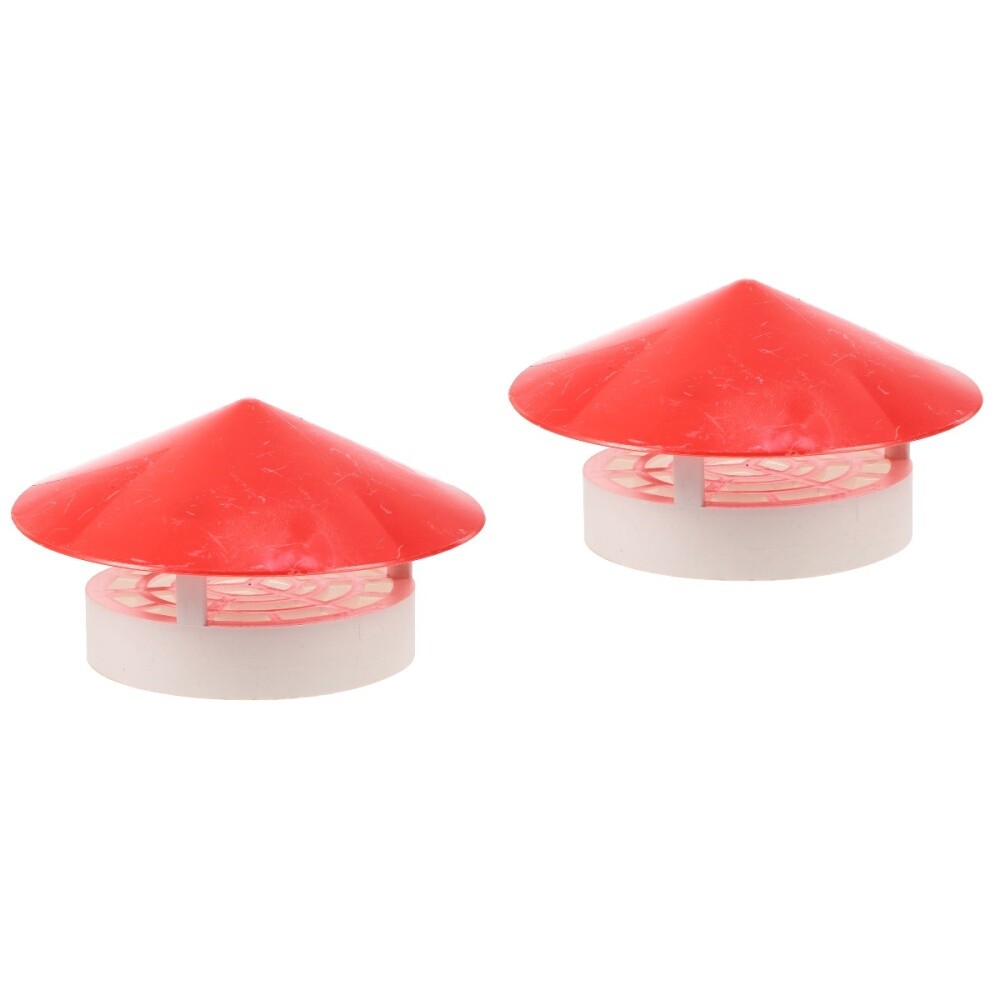 Set of 2 Red Pvc Pipe Rain Cap Roof Caps Chimney Weatherproof Cover eBay