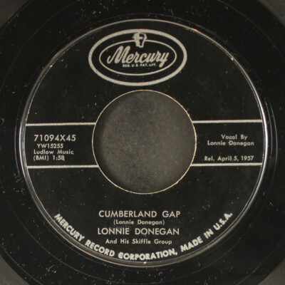 LONNIE DONEGAN: cumberland gap / wabash cannonball MERCURY 7'' Single 45 RPM