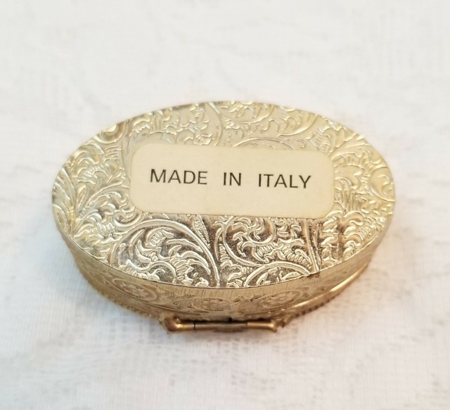 Vtg Italian Italy Pill Box Pillbox Purse Vanity Porcelain Courting