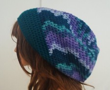 BRIGHT MULTI COLOR BAGGIE BAGGY SLOUCHY BEANIE HAT TAM CAP RASTA DREADS