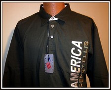 CAMISA POLO PERRY ELLIS AMERICA MANGA LARGA NUEVA CON ETIQUETAS VERDE OSCURO JUVENIL LG 18
