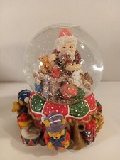 Toy Maker Santa Musical Snow Globe-Santa Claus Is Coming To Town - Working