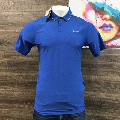 NEW! Nike Tiger Woods Collection Dri-FIT Golf Polo Shirt Men's Size S Royal Blue
