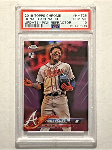 2018 Topps Chrome Update #HMT25 Pink Refractor Ronald Acuna Jr. PSA 10