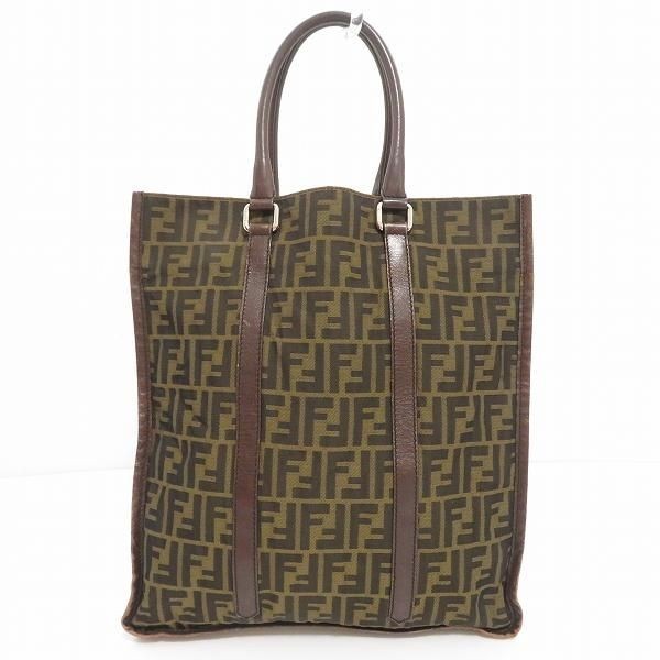 FENDI Dark Brown Zucca pattern leather tote bag with pouch DDP USA Shipping 2401 thumbnail 3