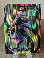 2024 Panini Select - Premier Level Jahmyr Gibbs #163 Black & Red Shock Prizm SP