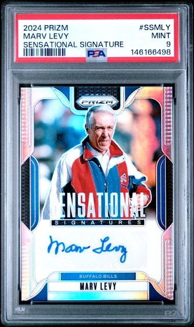 MARV LEVY 2024 PANINI PRIZM SILVER PRIZM SENSATIONAL AUTO #d /149 PSA 9 POP 1/1
