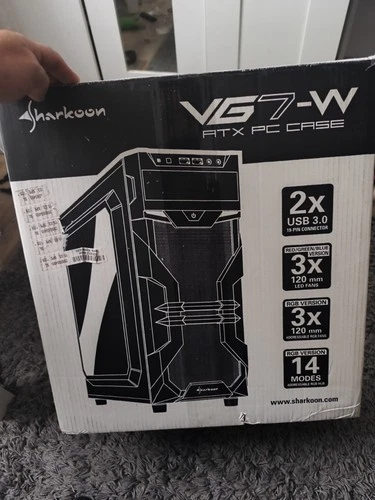 PC Tower Gehäuse VG-7 W ATX Pc Case Schwarz Original Verpackt Und Ungenutzt Neu
