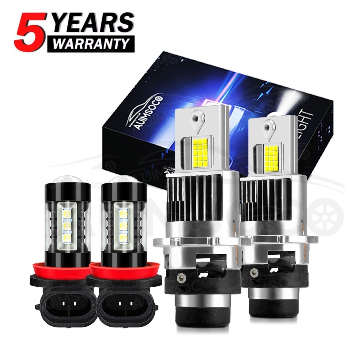 For Infiniti QX56 2011 2012-2013 LED Headlight High Low Beam + Fog Light Bulbs